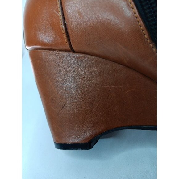 Hella Vintage 90s Motorcycle Riding Ankle Boots Women 7 Icon Moto Brown FLAW - Picture 9 of 15